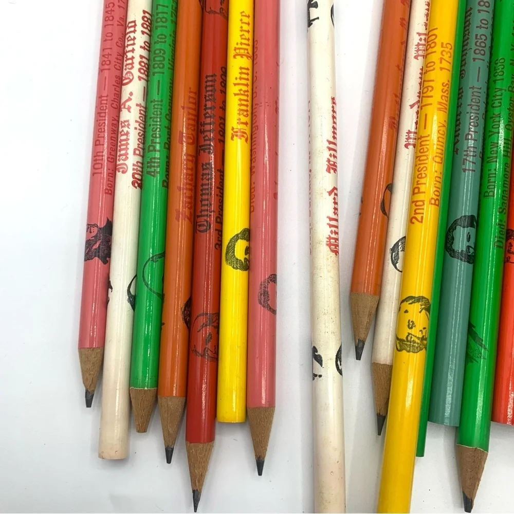 Vintage Lot Of 27 Presidents Pencils 1960s United States Pencils With Box